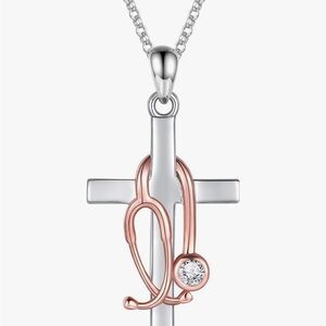 CHRISTMAS GIFT ALERT ‼️ Silver and Rose Gold Cross Pendant Necklace